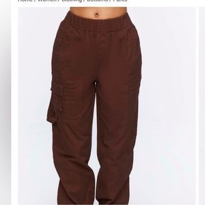 Brown cargo wide leg pants